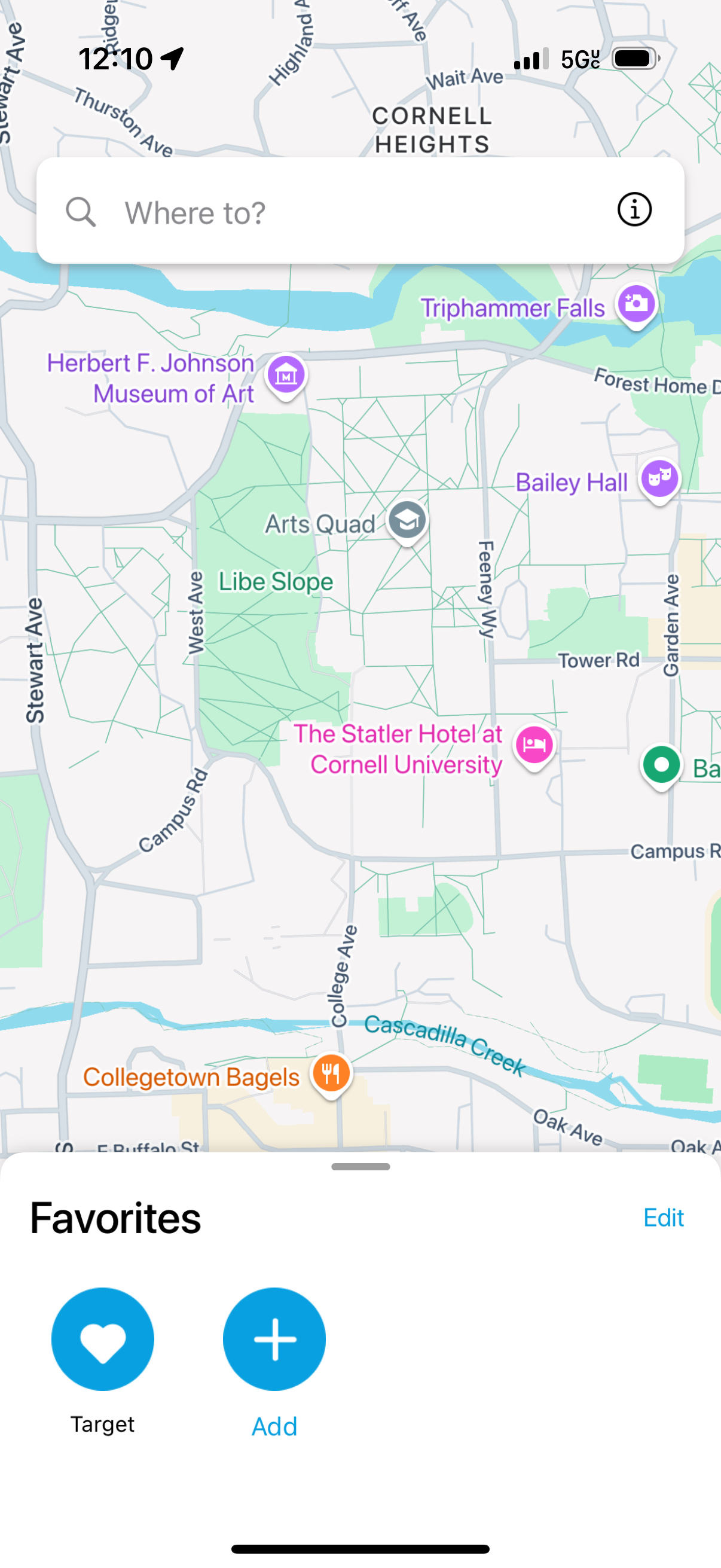 Ithaca Transit App Screenshot